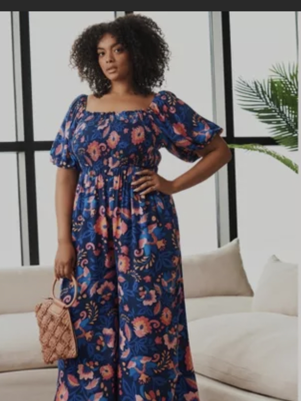 Avenue Annabelle Print Jumpsuit 16, Floral Odyssey